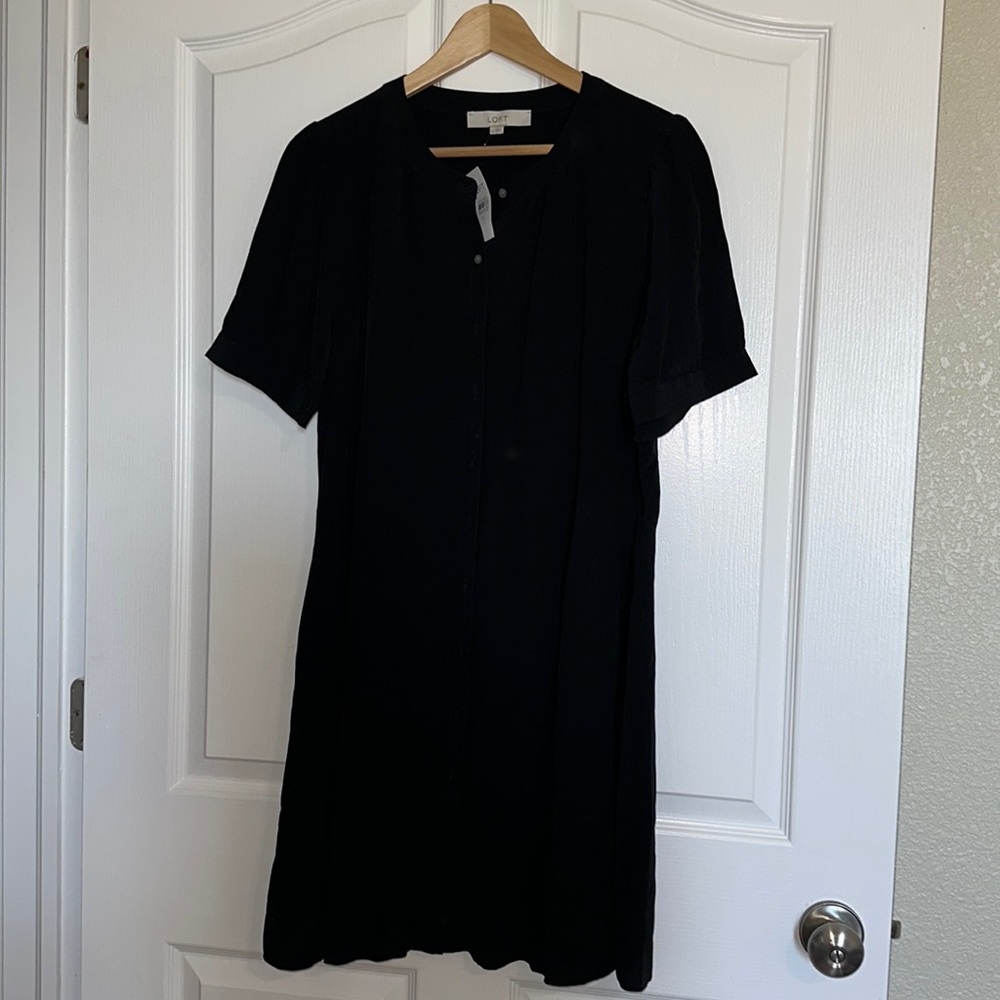 NWT Loft button front LBD